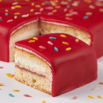 Festive marzipan cake red