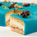 Luxurious marzipan cake blue