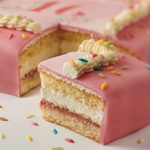 Marzipan photo cake pink