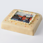 Festive marzipan photo cake