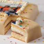 Festive marzipan photo cake