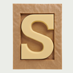 Chocoladeletter wit S