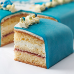 New born marzipan cake blue