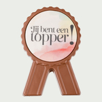 Chocolade medaille Jij bent een topper