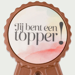 Chocolade medaille Jij bent een topper