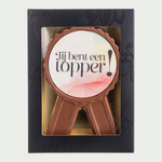 Chocolade medaille Jij bent een topper