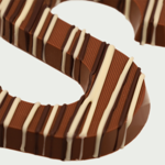 Chocoladeletter S strepen mix