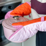 Ovenwanten set Coral pastel