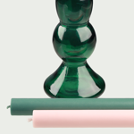 Handgemaakte kandelaar met kaarsenset