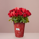 20 roses avec des coeurs