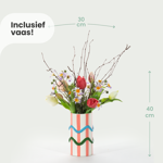 Zijden boeket Fien incl. vaas