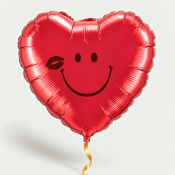 Hart met smile ballon
