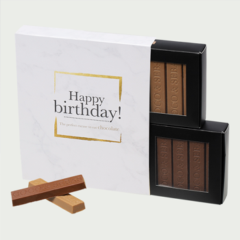 Duo chocoladereepjes Happy birthday