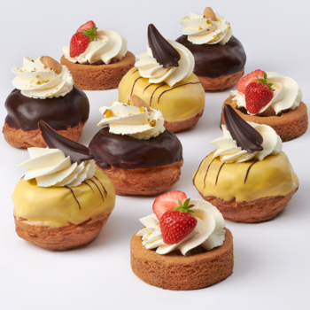 Selected whipped cream tarts