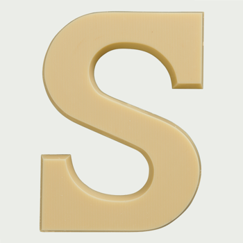 Chocoladeletter wit S