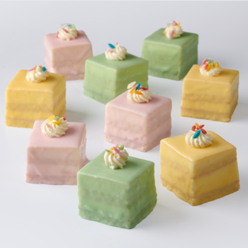 Colored petit fours