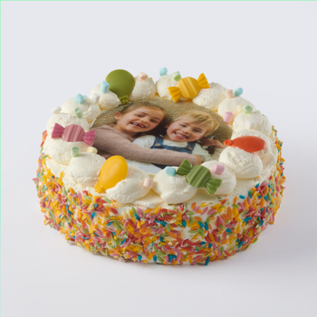 Kinder fototaart rond