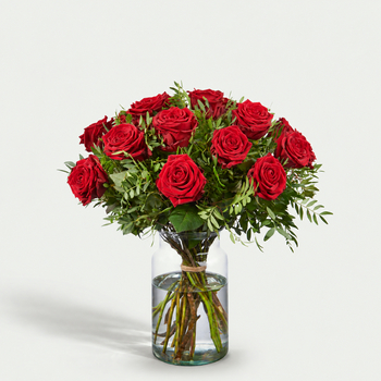 Lange rode rozen