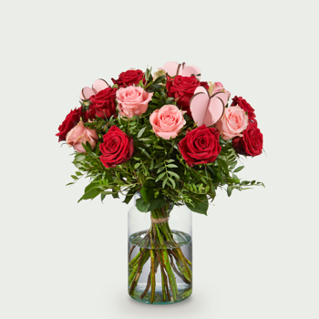 Liefdesboeket Roos rood-roze