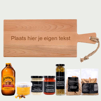 Borrelpakket met gepersonaliseerde serveerplank