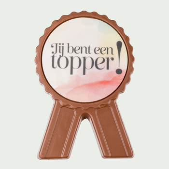 Chocolade medaille Jij bent een topper