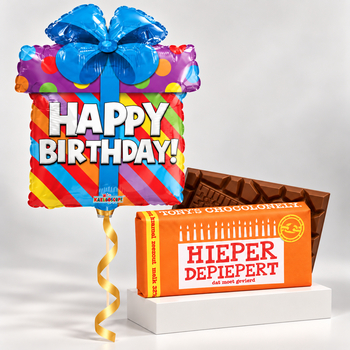 Happy birthday met Tony's Chocolonely reep