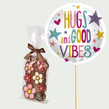 Hugs and good vibes met chocoladereep
