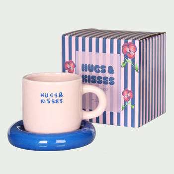 Hugs & Kisses mug with sauces