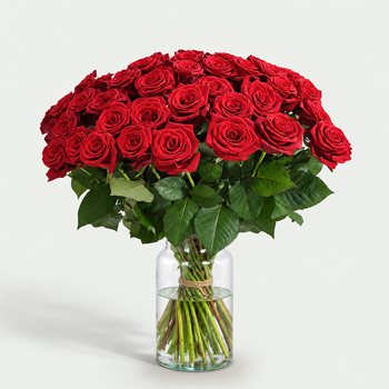 Lange rode rozen