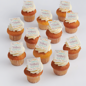 Feestelijke mini foto cupcakes