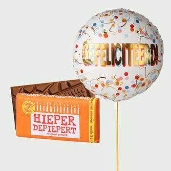 Gefeliciteerd met Tony's Chocolonely reep Hieperdepiep