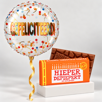 Gefeliciteerd met Tony's Chocolonely reep Hieperdepiep
