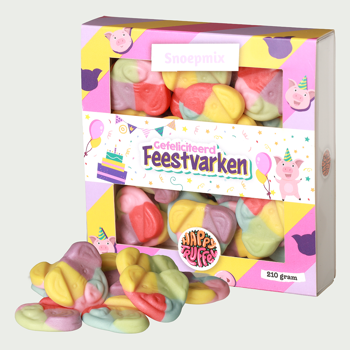 Snoeppakket Gefeliciteerd feestvarken