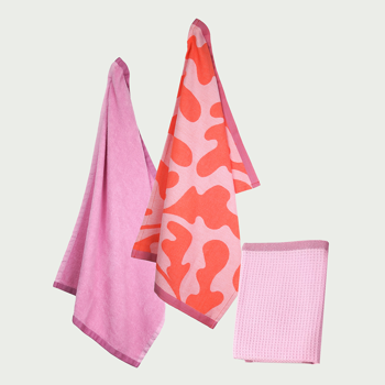 Keukentextiel set Coral pastel