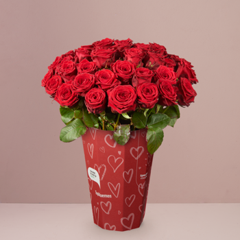 40 roses with Valentine packaging