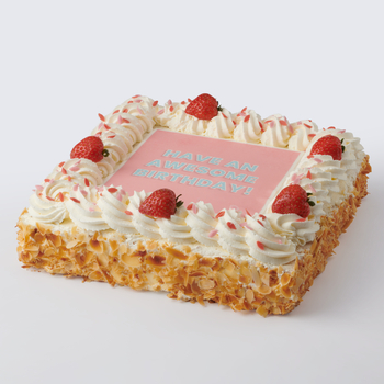 Aardbeien slagroom fototaart