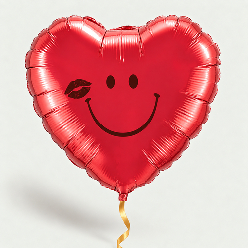 Hart met smile ballon
