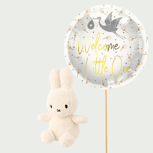 Theme balloon with birth gift