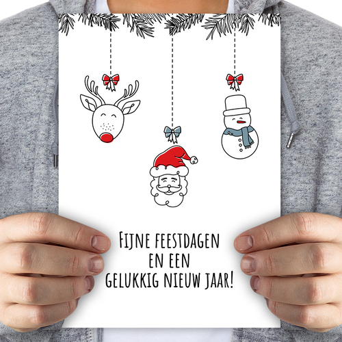 Fijne Feestdagen kersthangers - mega