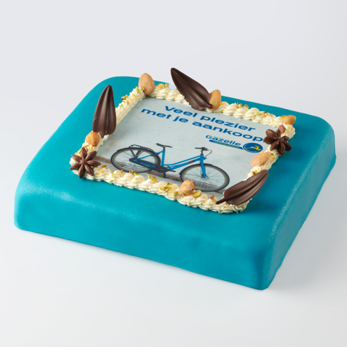 Luxury marzipan photo cake blue