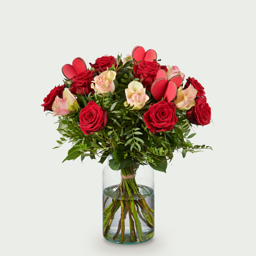 Bouquet de Saint-Valentin Roos rouge-rose
