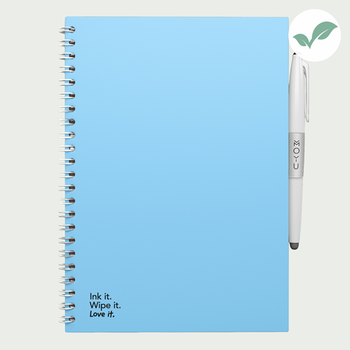 A5 uitwisbaar notitieboek blauw