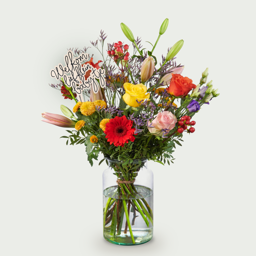 Geboorteboeket Laurens met bijsteker