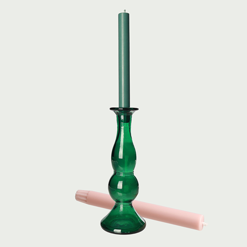 Handgemaakte kandelaar met kaarsenset