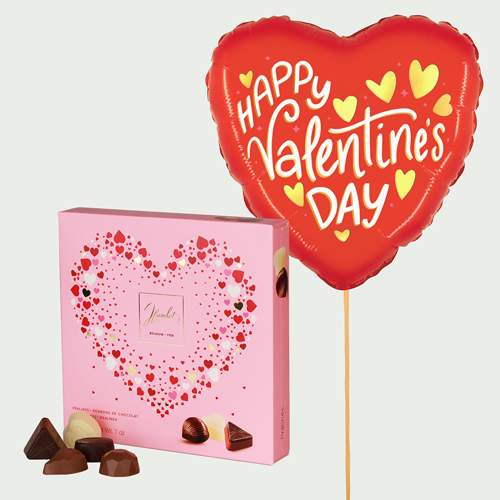 Ballon Happy Valentine met chocolade