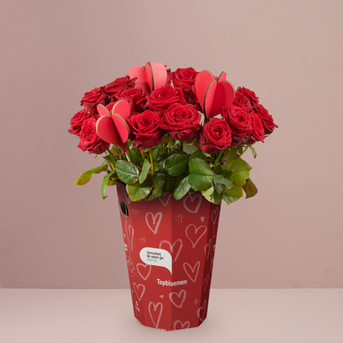 20 rozen met harten