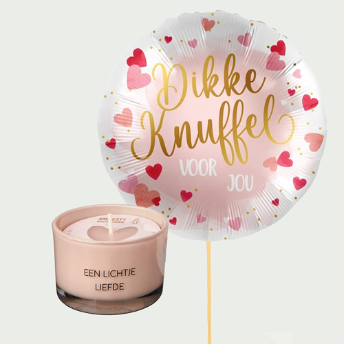 Dikke knuffel ballon met geurkaars
