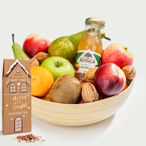 Fruitmand met winter thee