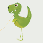 Grote Dino meeloop ballon