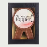 Chocolade medaille Jij bent een topper